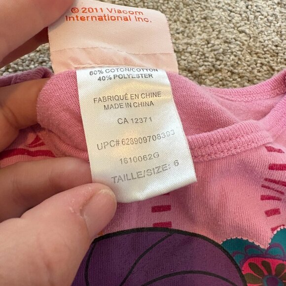 Dora the Explorer Y2K 2000s Long Sleeved Tee by Nickelodeon Size 6 Girls Pink - Picture 6 of 8